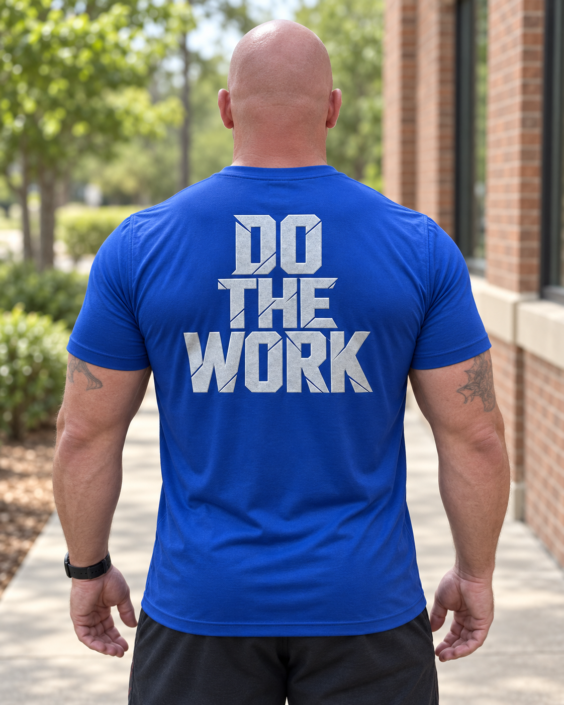 MIHT Do the Work Performance Tee product detail lifestyle image