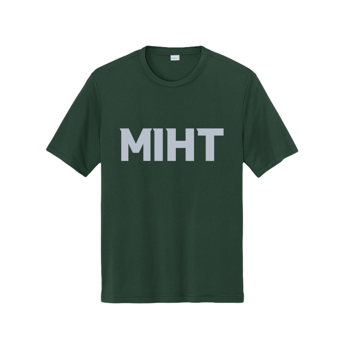 MIHT Core Performance Tee in forest green, front view