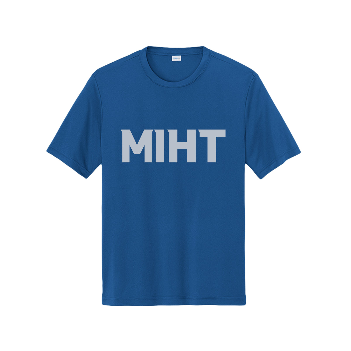 MIHT Core Performance Tee in true royal, front view