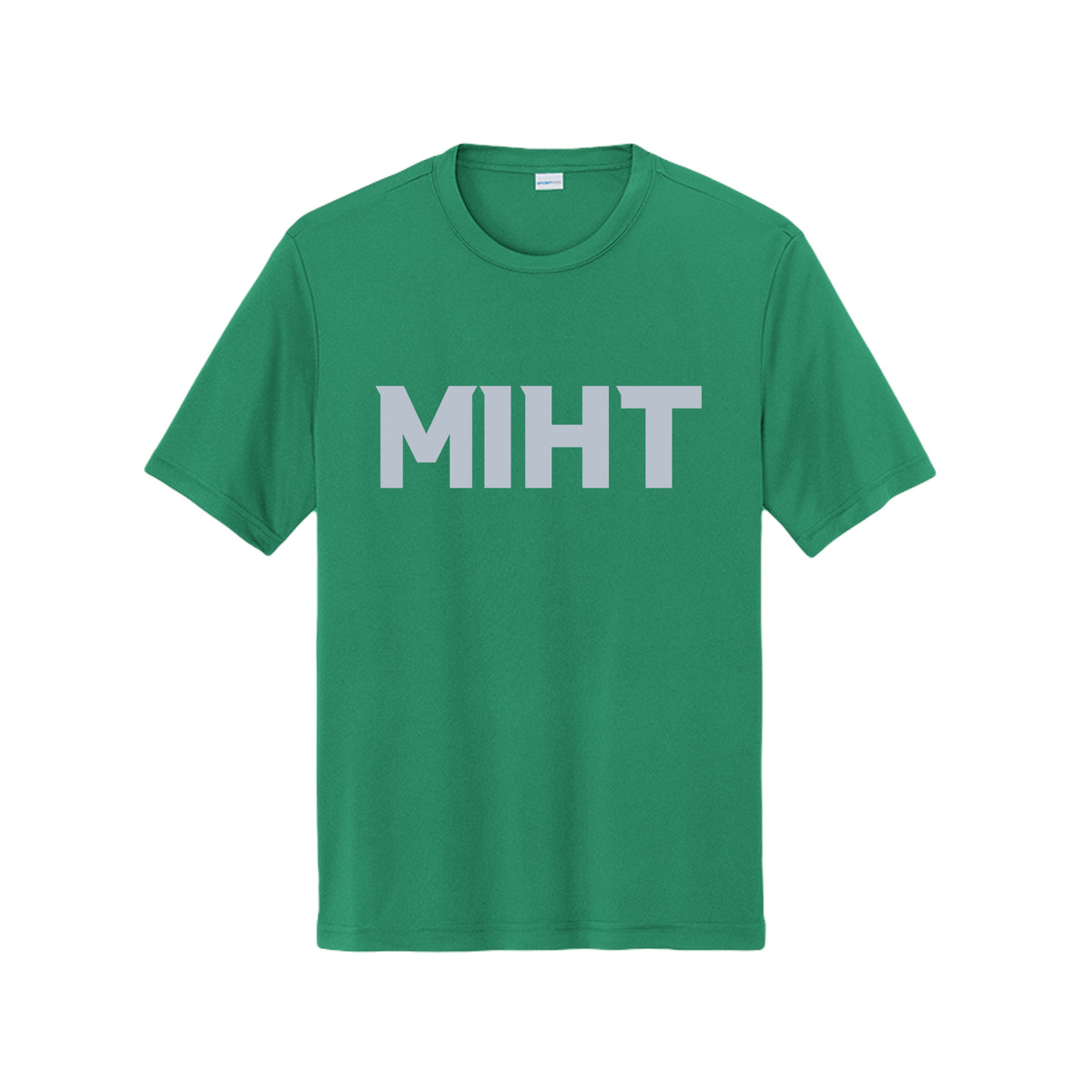 MIHT Do the Work Performance Tee in kelly green, front view